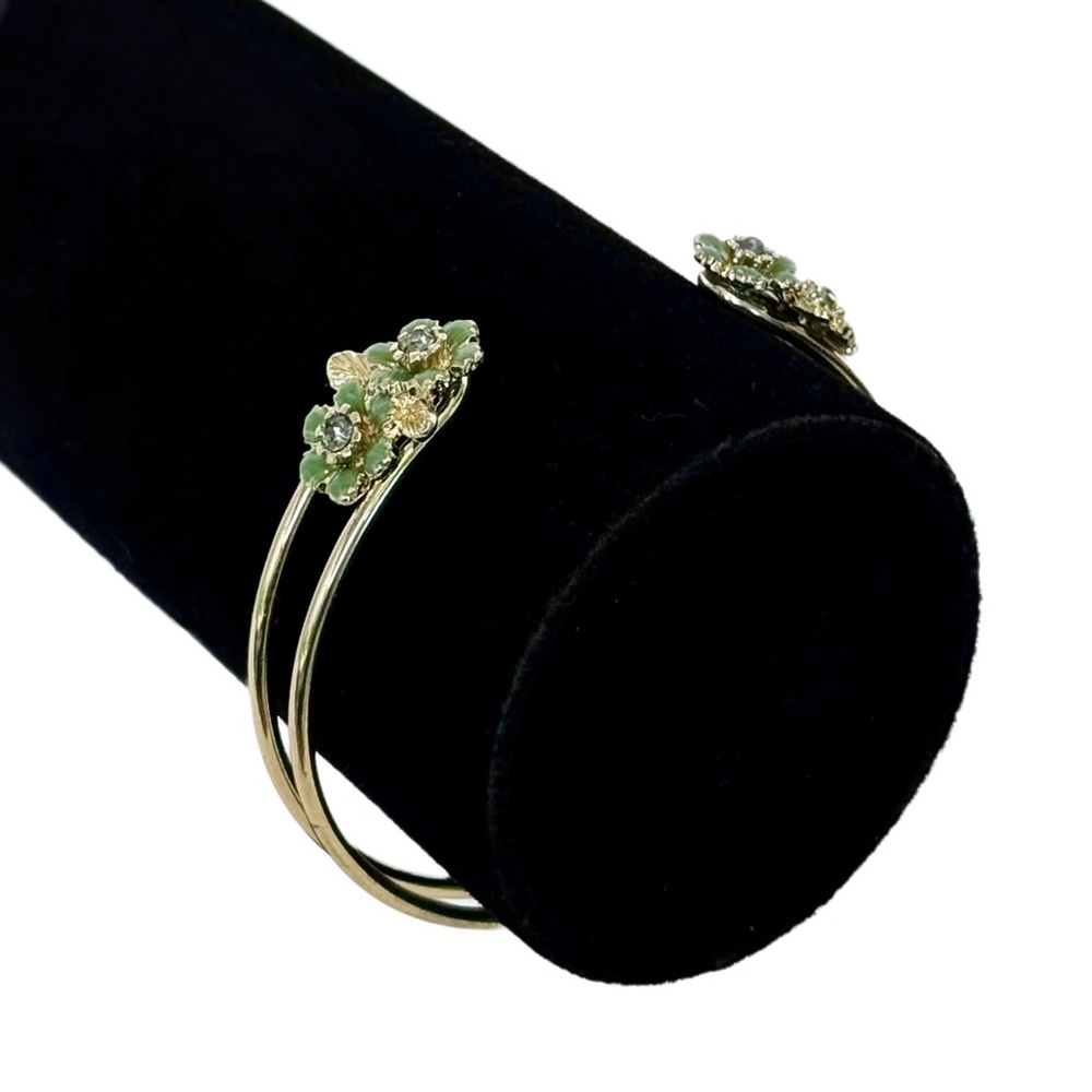 LEE ANGEL for NEIMAN MARCUS | New Mint Green Floral Cuff Bracelet | Floor Model - Picture 8 of 8